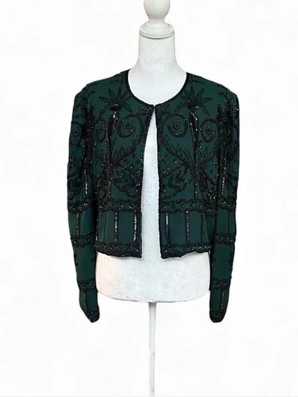 Vintage Laurence Kazar beaded and sequined silk jacket
